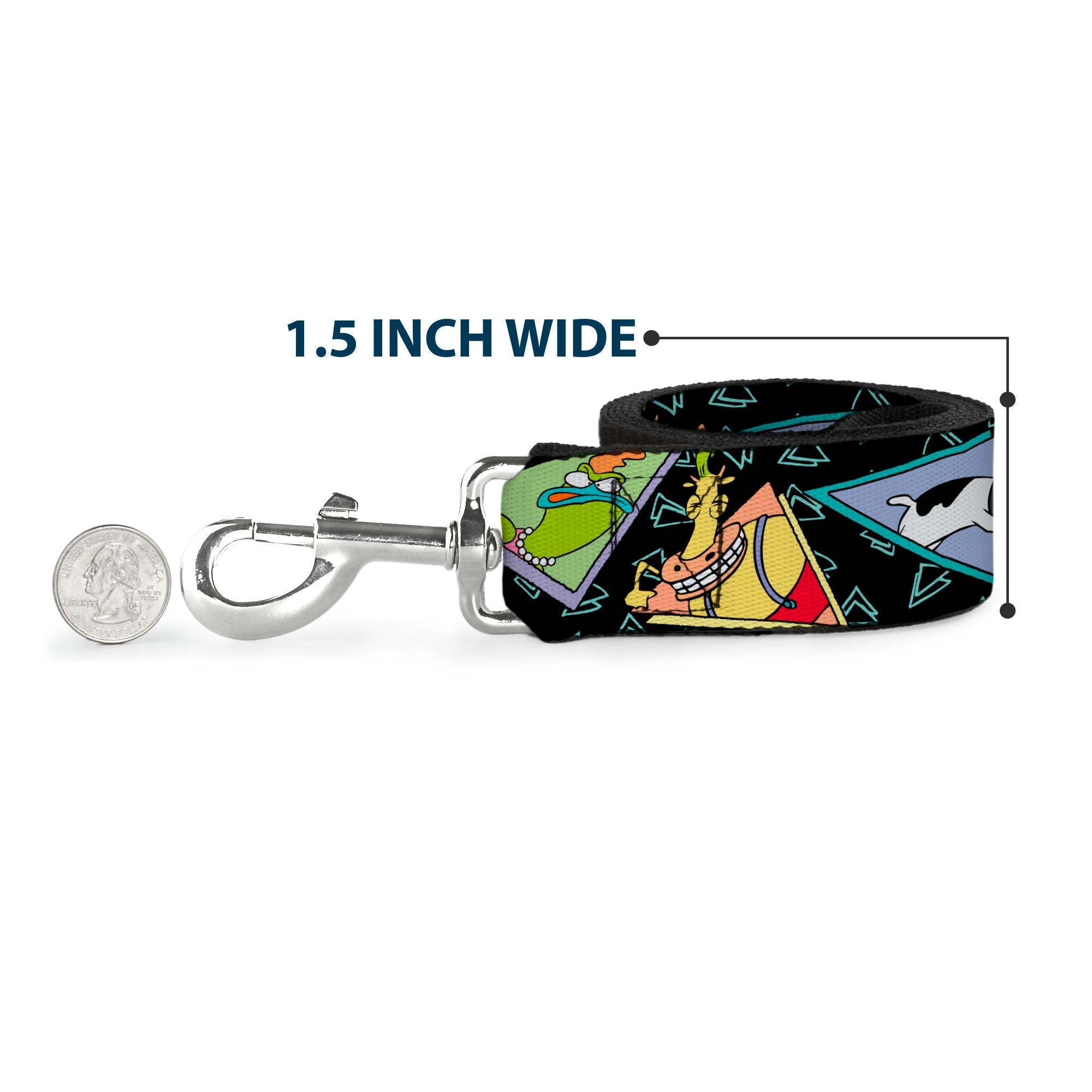 Dog Leash - ROCKOS MODERN LIFE Character Portraits/Triangles Black/Blue