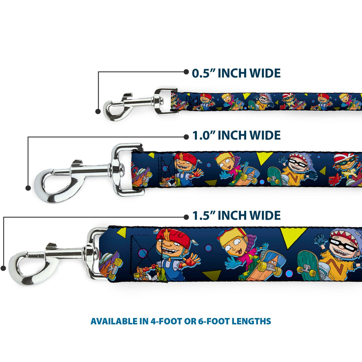 Dog Leash - Rocket Power 4-Character Action Poses/Shapes Cool Gray/Multi Color 