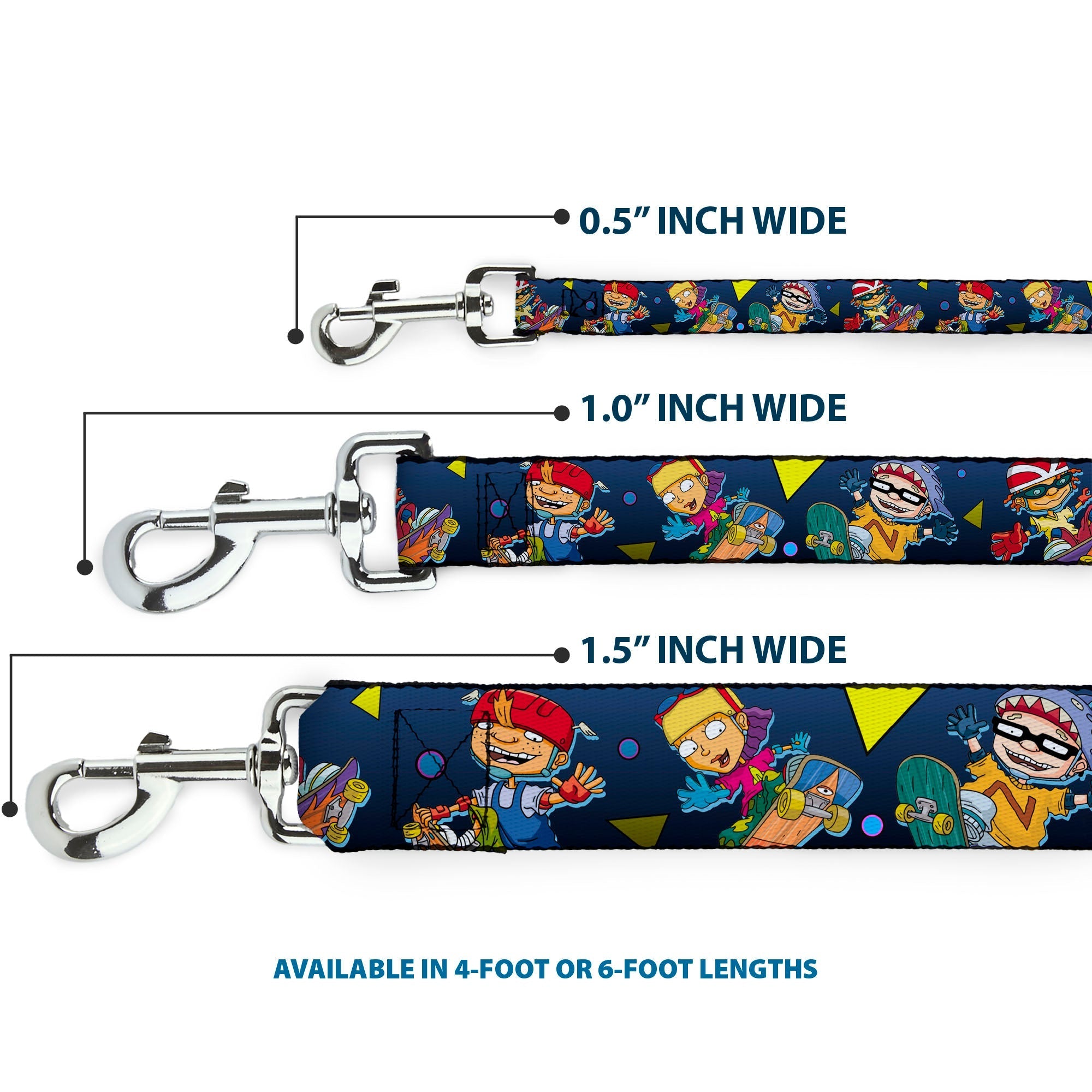 Dog Leash - Rocket Power 4-Character Action Poses/Shapes Cool Gray/Multi Color 