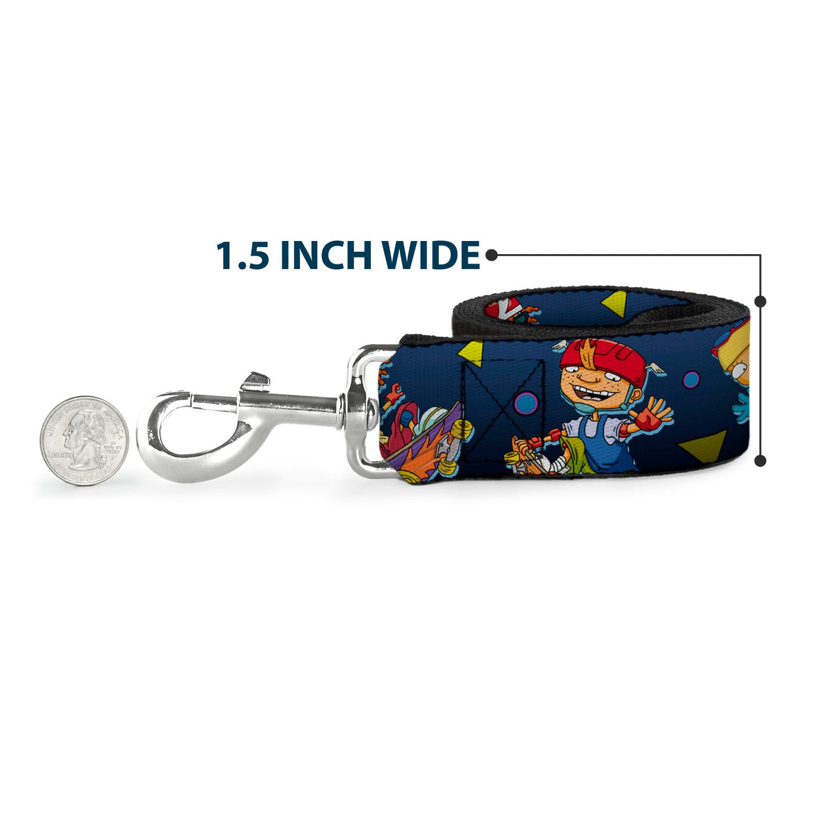 Dog Leash - Rocket Power 4-Character Action Poses/Shapes Cool Gray/Multi Color 