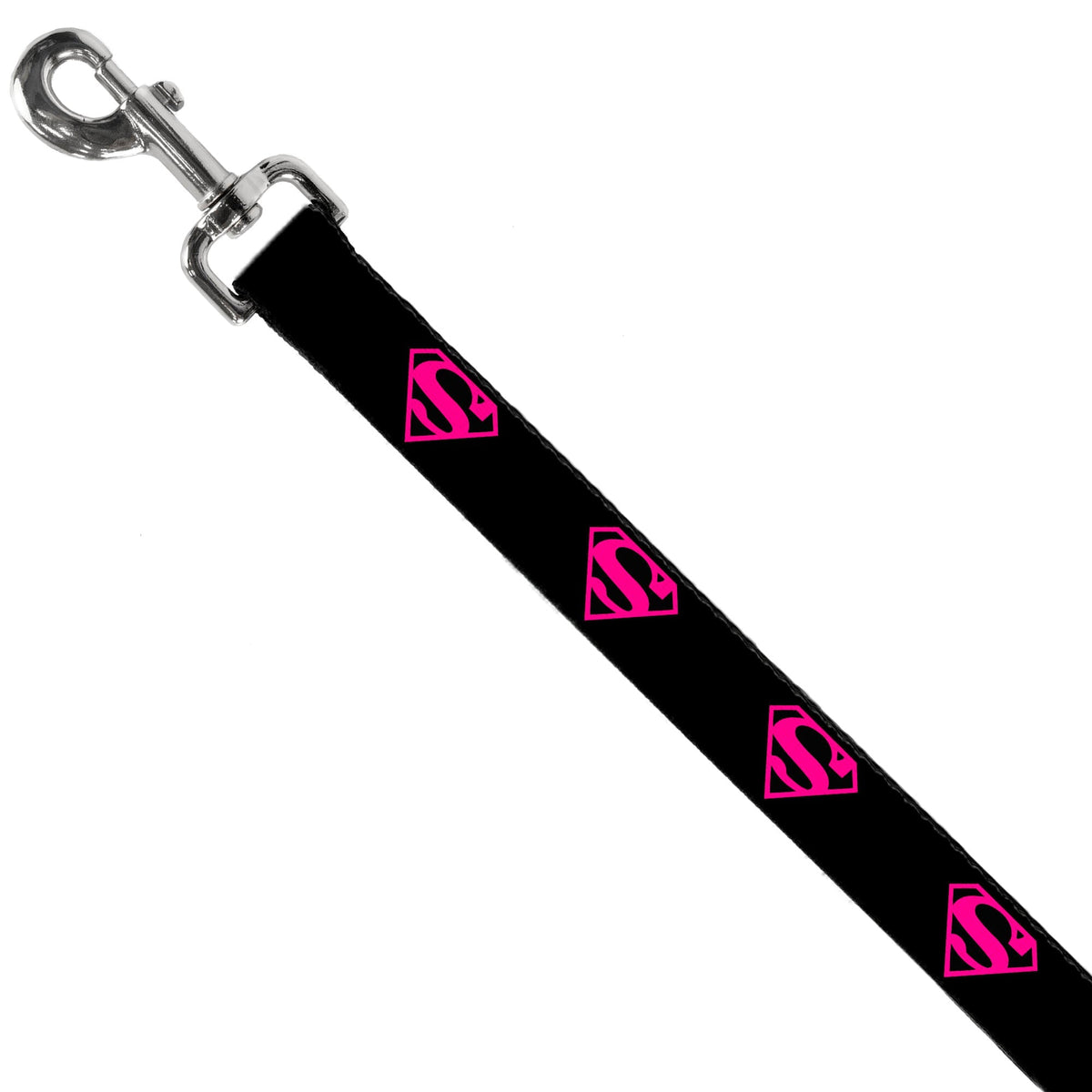 Dog Leash - Superman Shield Black/Hot Pink 