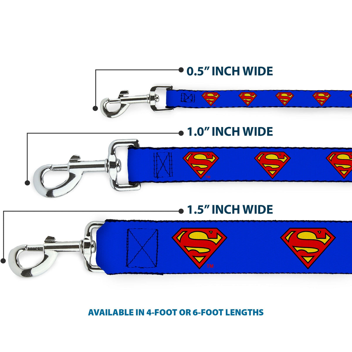 Dog Leash - Superman Shield Blue 
