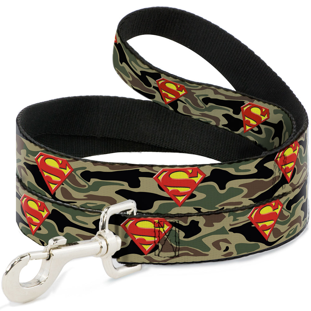 Dog Leash - Superman Shield Camo Olive 