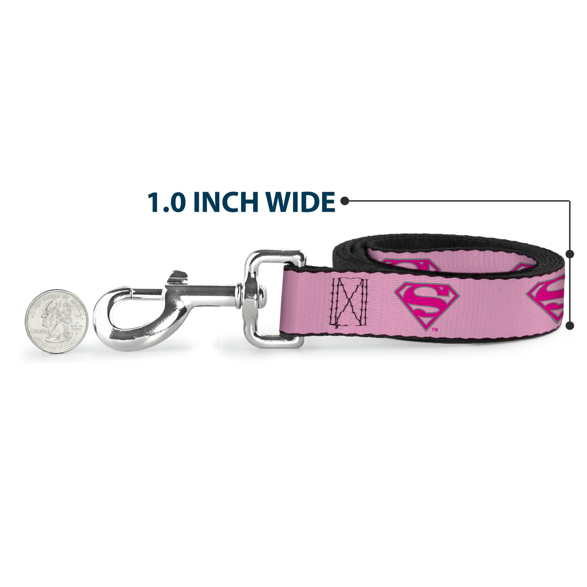 Dog Leash - Superman Shield Pink 