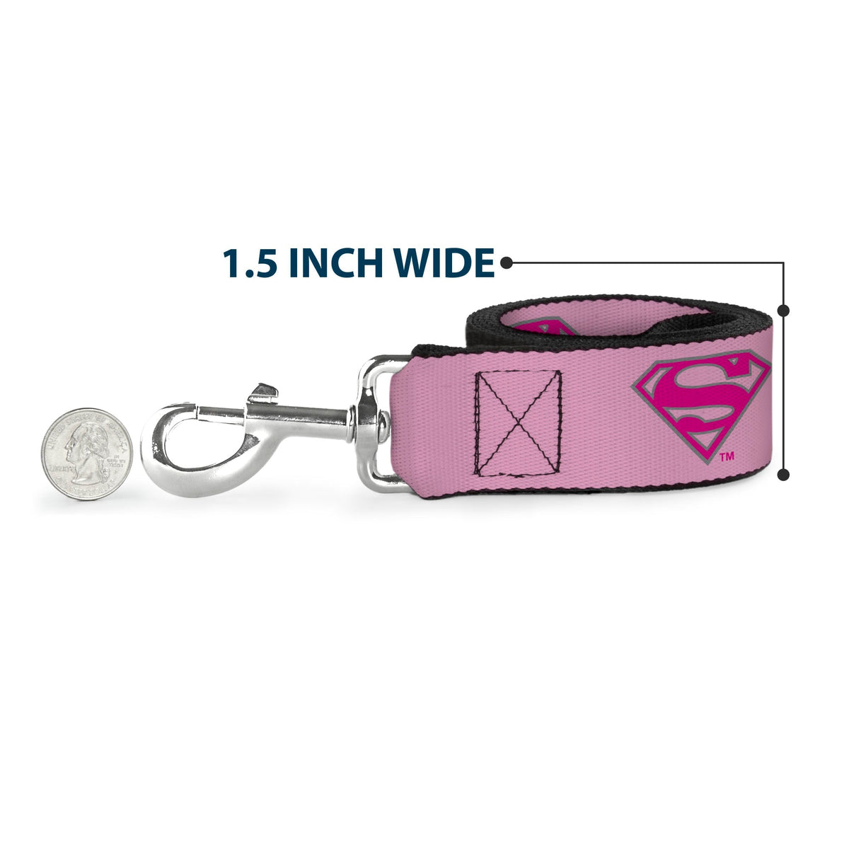 Dog Leash - Superman Shield Pink 