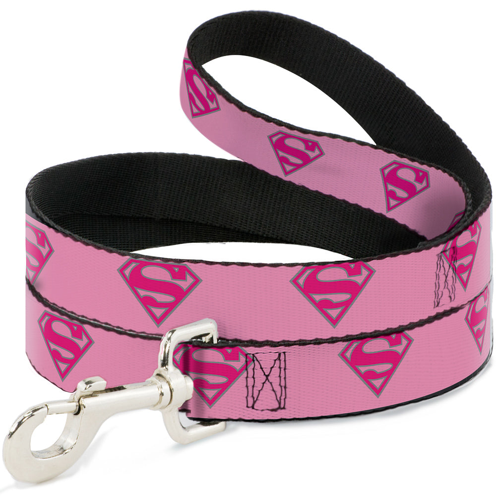 Dog Leash - Superman Shield Pink 