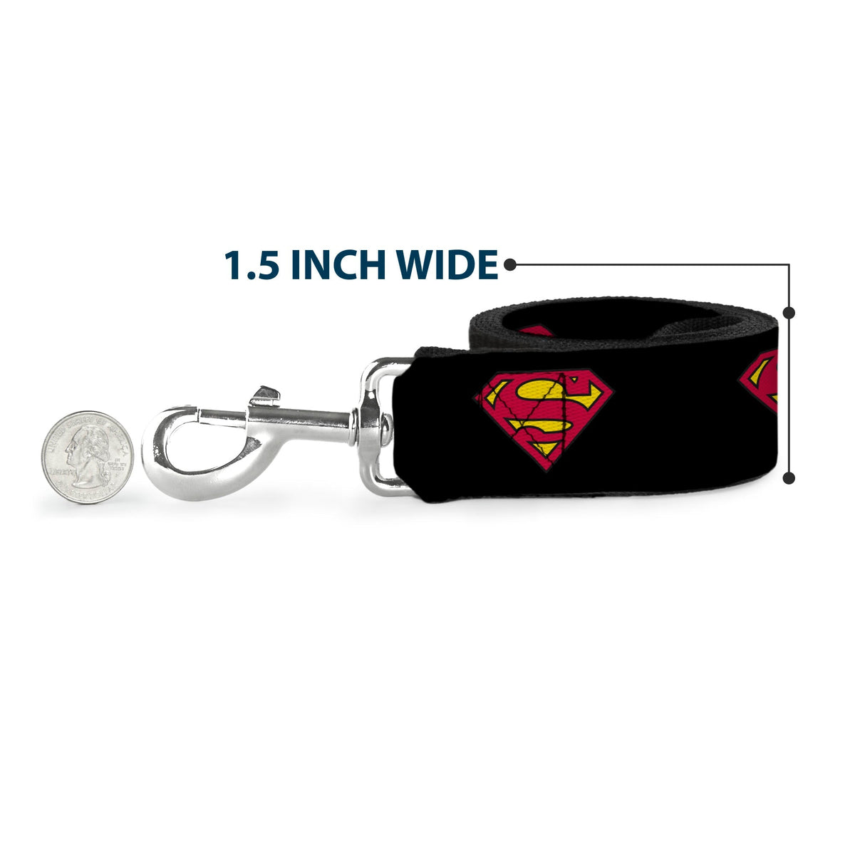 Dog Leash - Superman Shield Black 