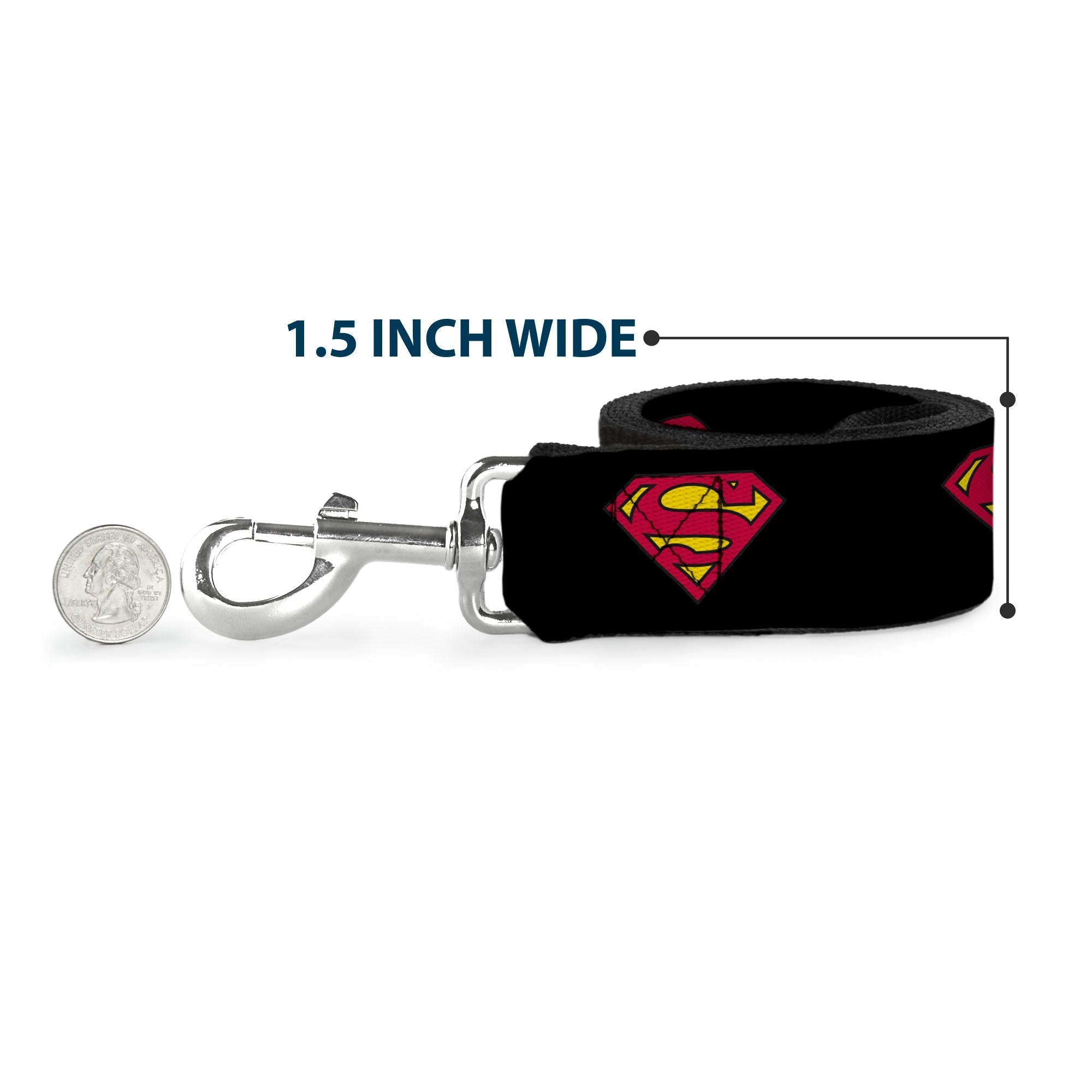 Dog Leash - Superman Shield Black 