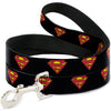 Buckle-Down DC Superman Shield Black Dog Leash
