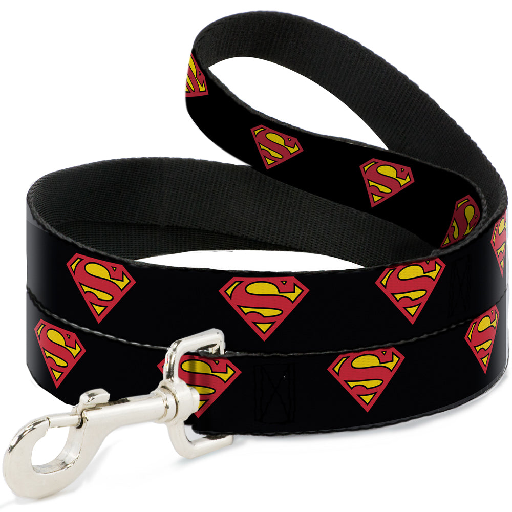 Dog Leash - Superman Shield Black 