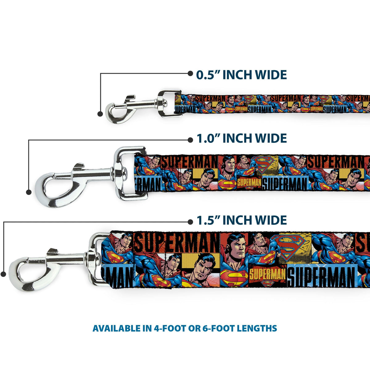 Dog Leash - SUPERMAN Action Blocks Red/Blue 