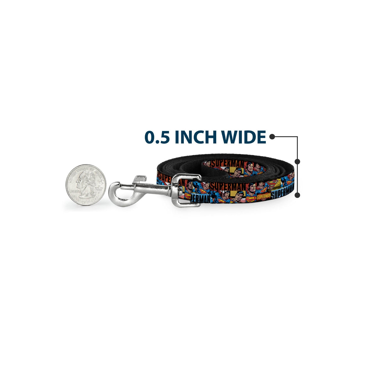 Dog Leash - SUPERMAN Action Blocks Red/Blue 