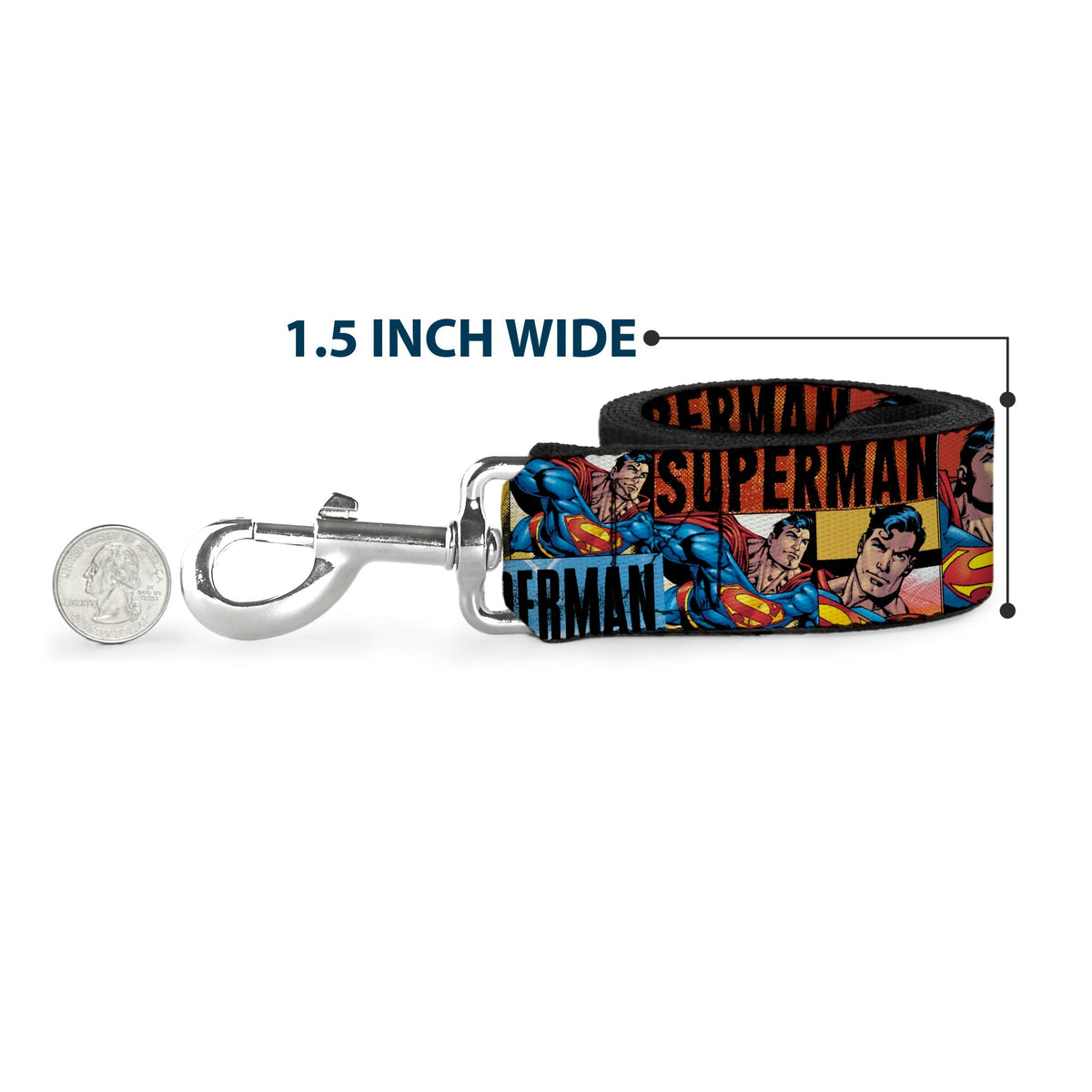 Dog Leash - SUPERMAN Action Blocks Red/Blue 