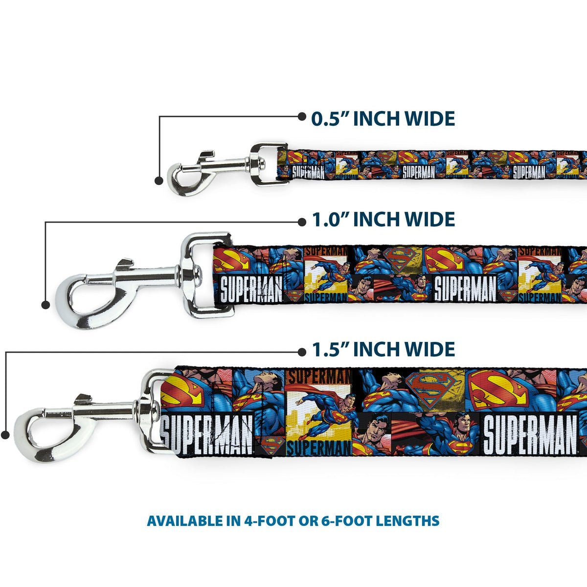 Dog Leash - SUPERMAN Action Blocks White 