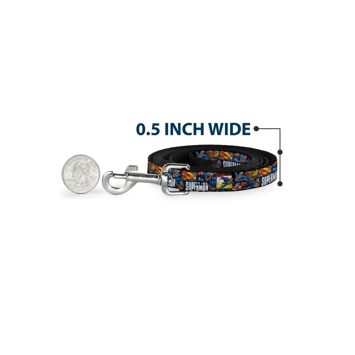 Dog Leash - SUPERMAN Action Blocks White 