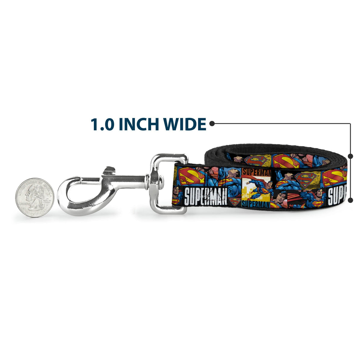 Dog Leash - SUPERMAN Action Blocks White 