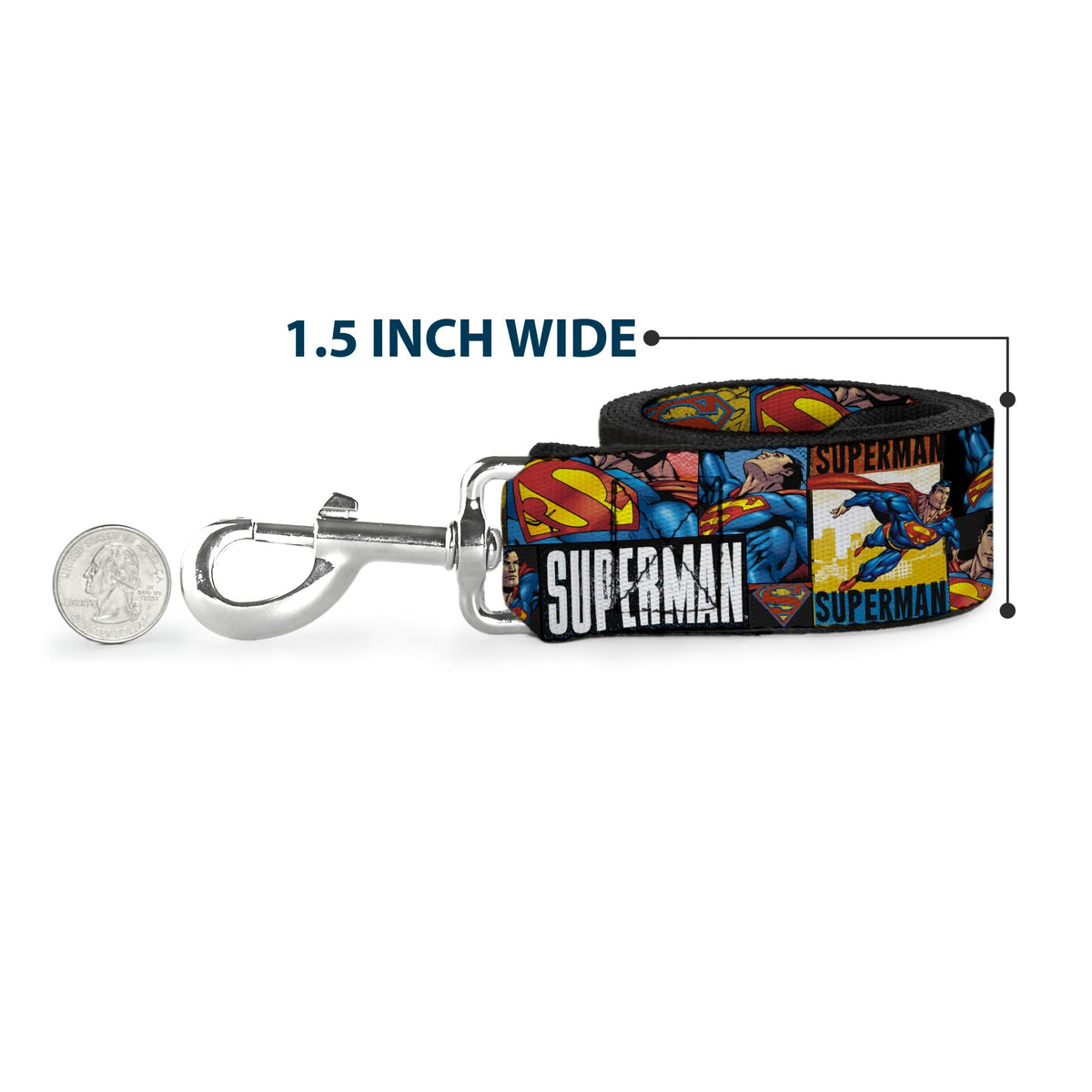 Dog Leash - SUPERMAN Action Blocks White 