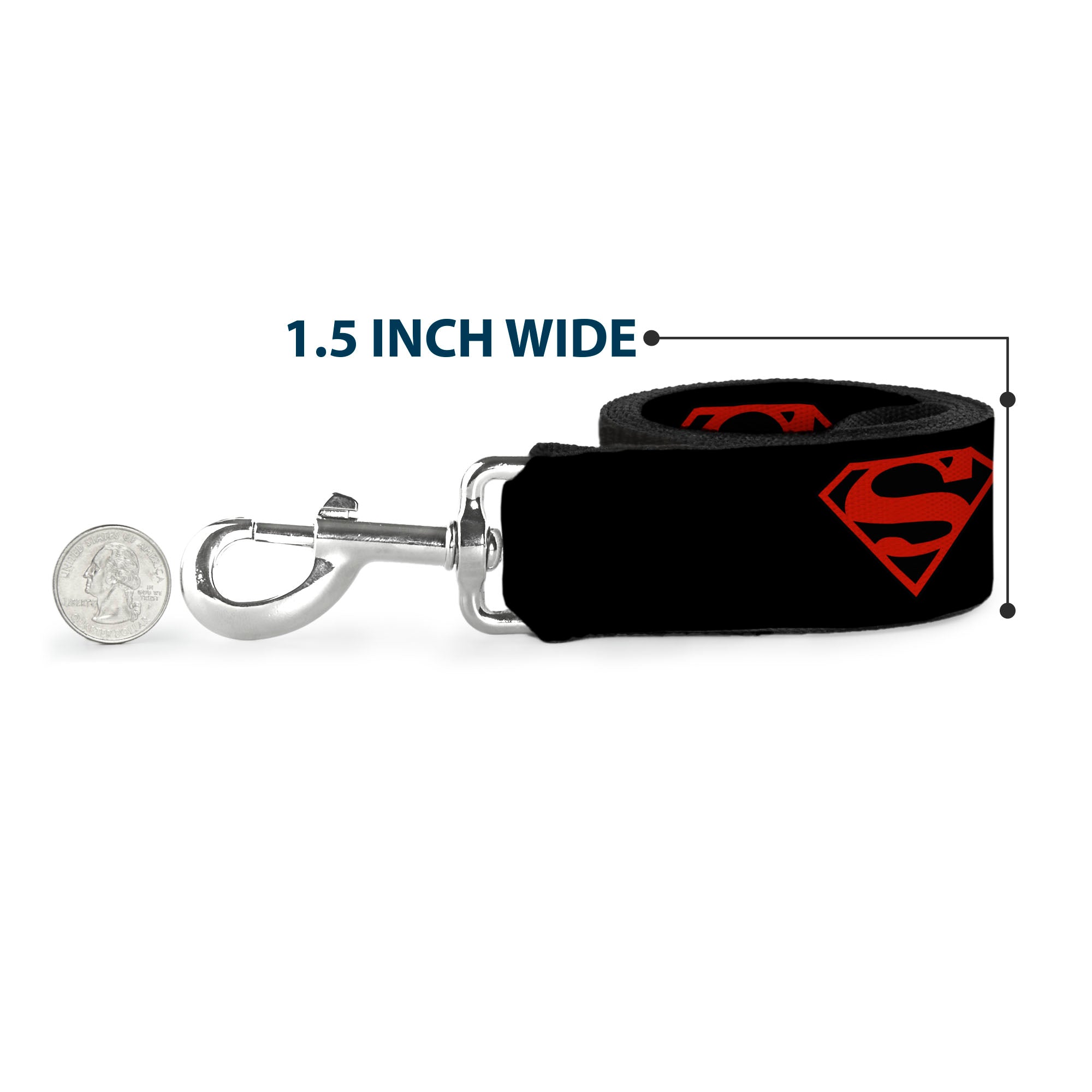 Dog Leash - Superboy Shield Black/Red 