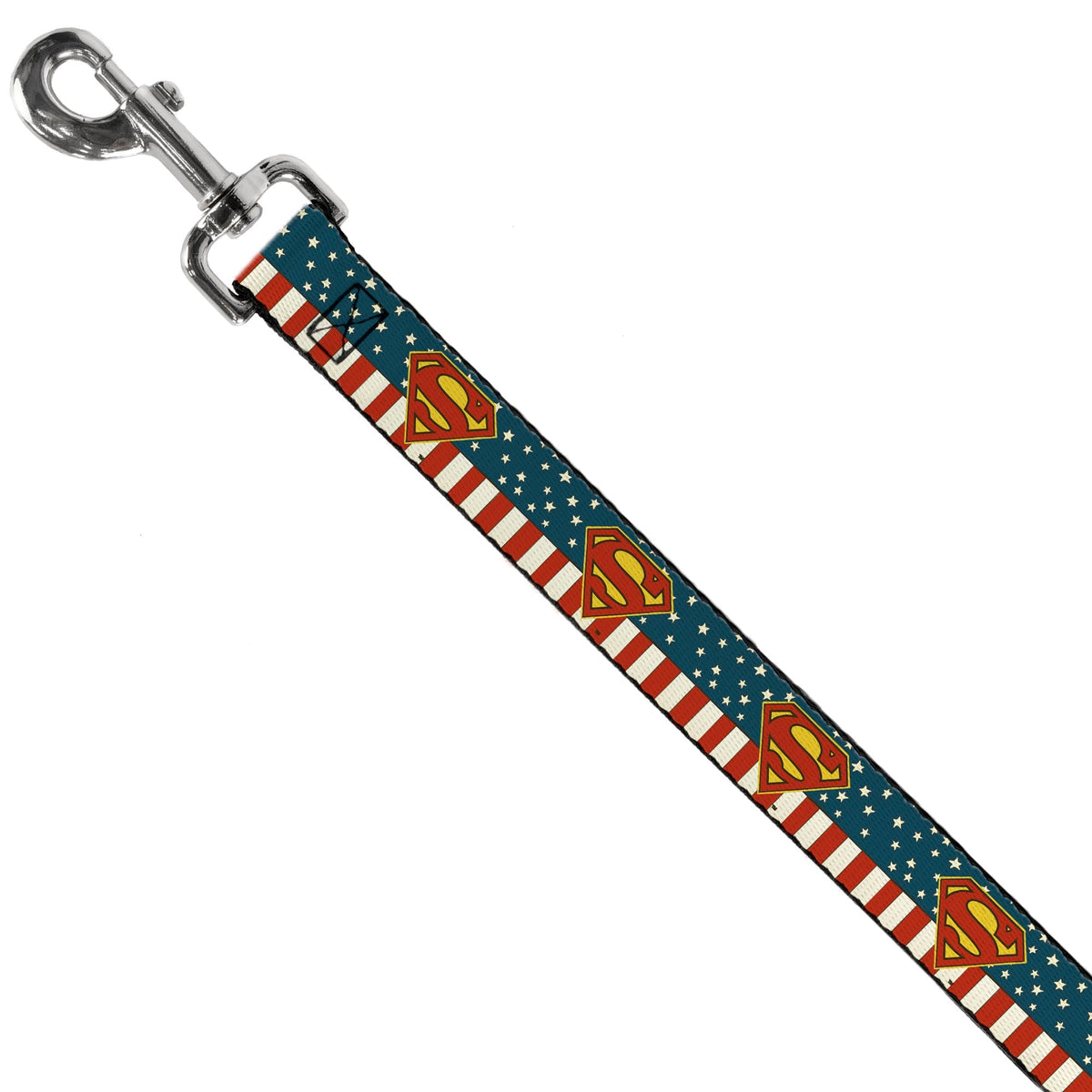 Dog Leash - Superman Shield Americana Red/White/Blue/Yellow 