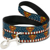 Buckle-Down DC Superman Shield Americana Red/White/Blue Dog Leash