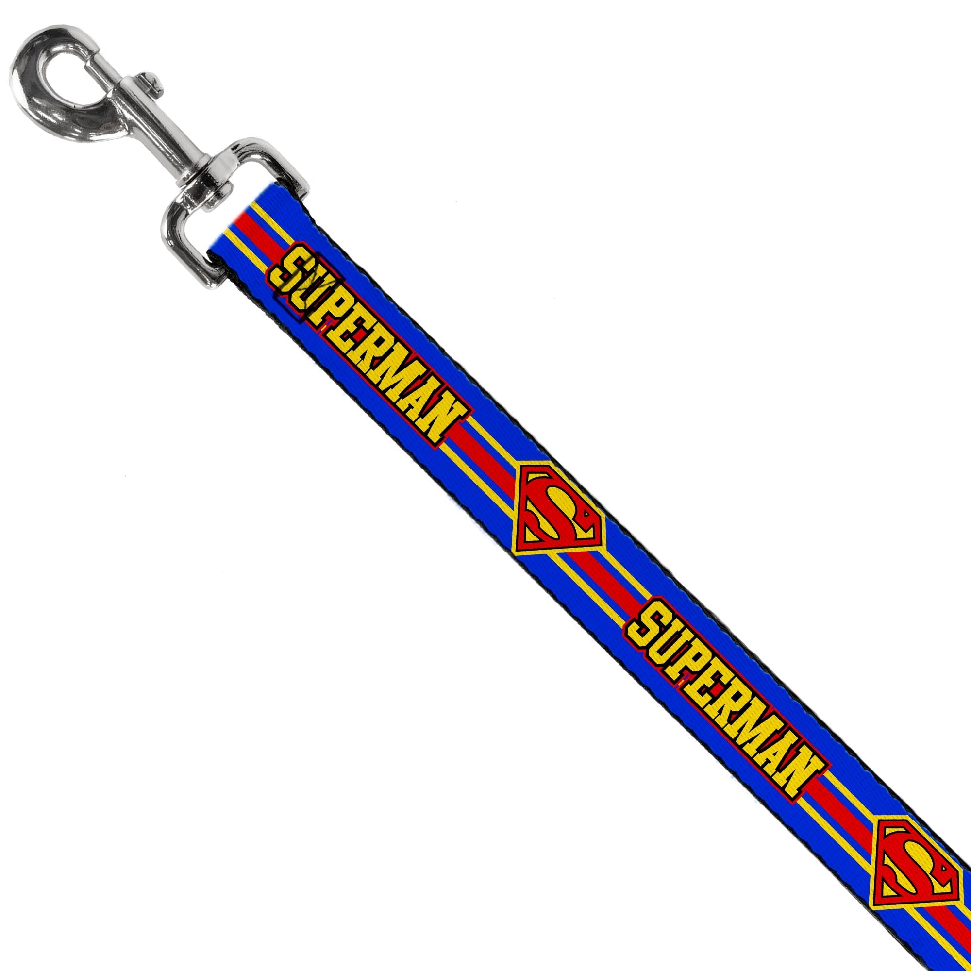 Dog Leash - SUPERMAN/Shield Stripe Blue/Yellow/Red 