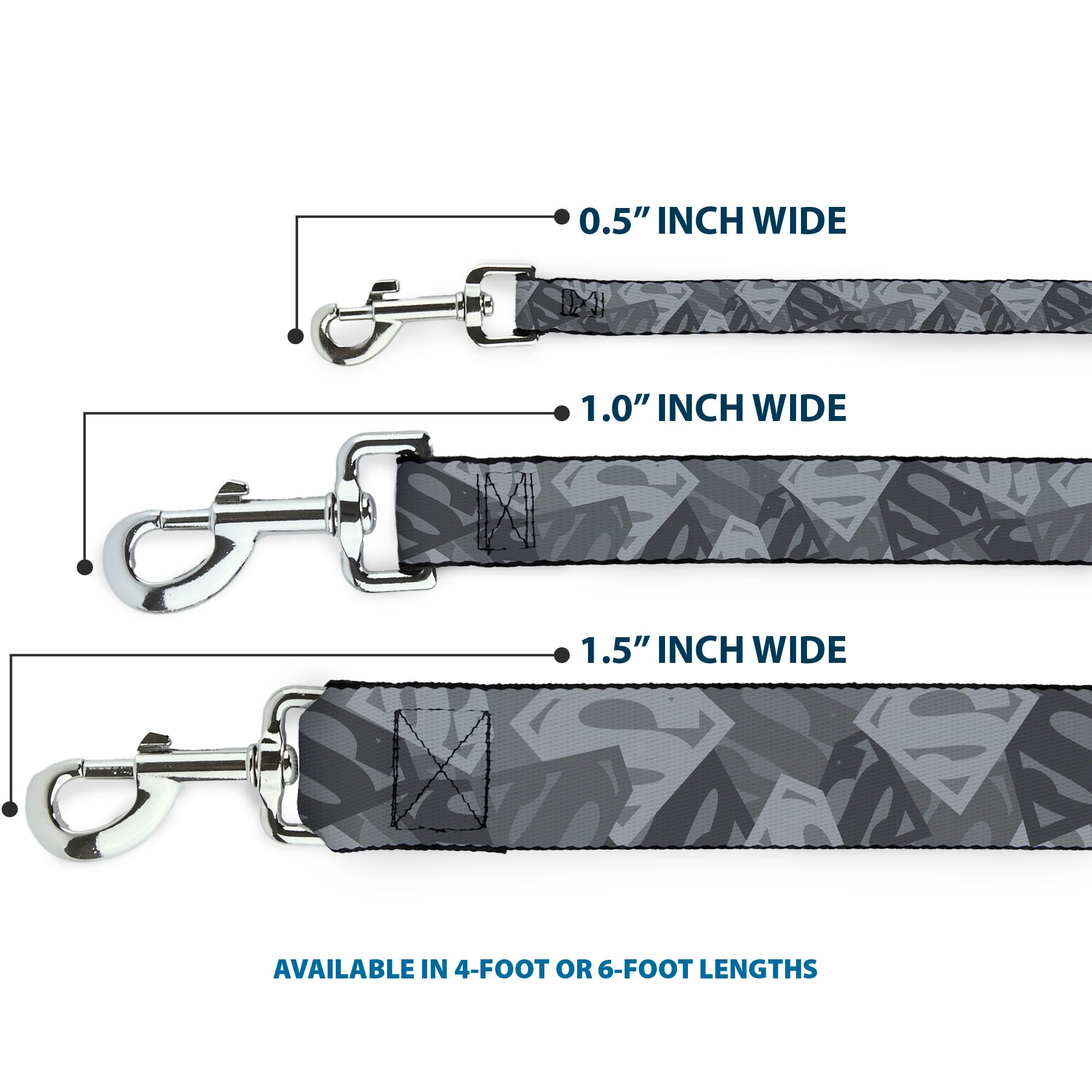 Dog Leash - Superman Shield Camouflage Grays 