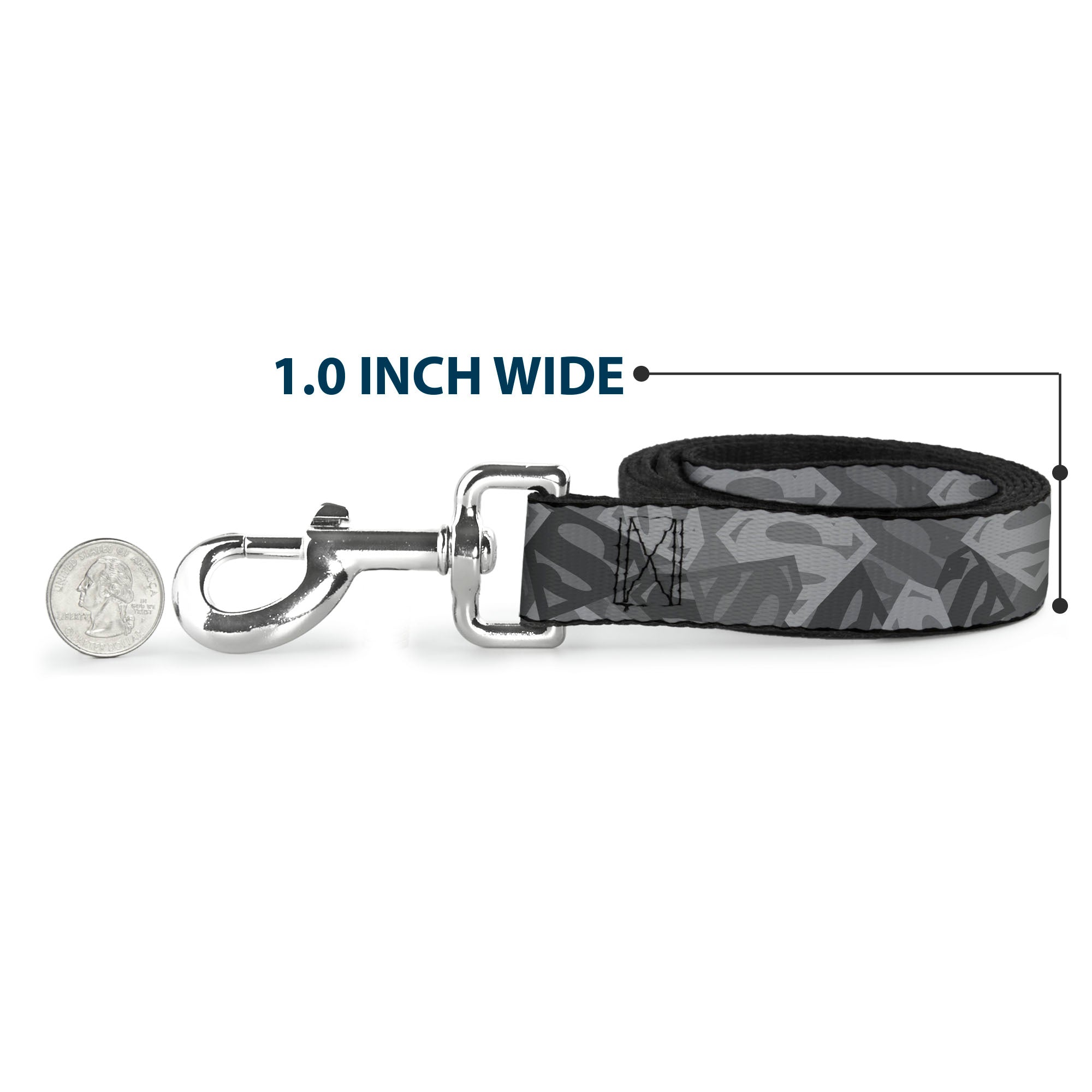 Dog Leash - Superman Shield Camouflage Grays 