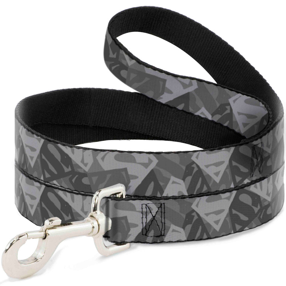 Dog Leash - Superman Shield Camouflage Grays 
