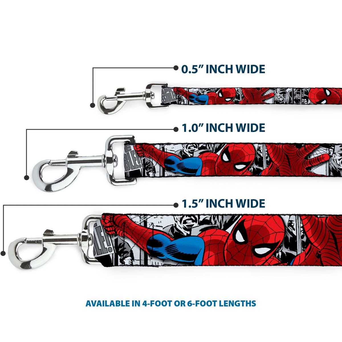 Dog Leash - Spider-Man Action ESCAPE IMPOSSIBLE Gray 