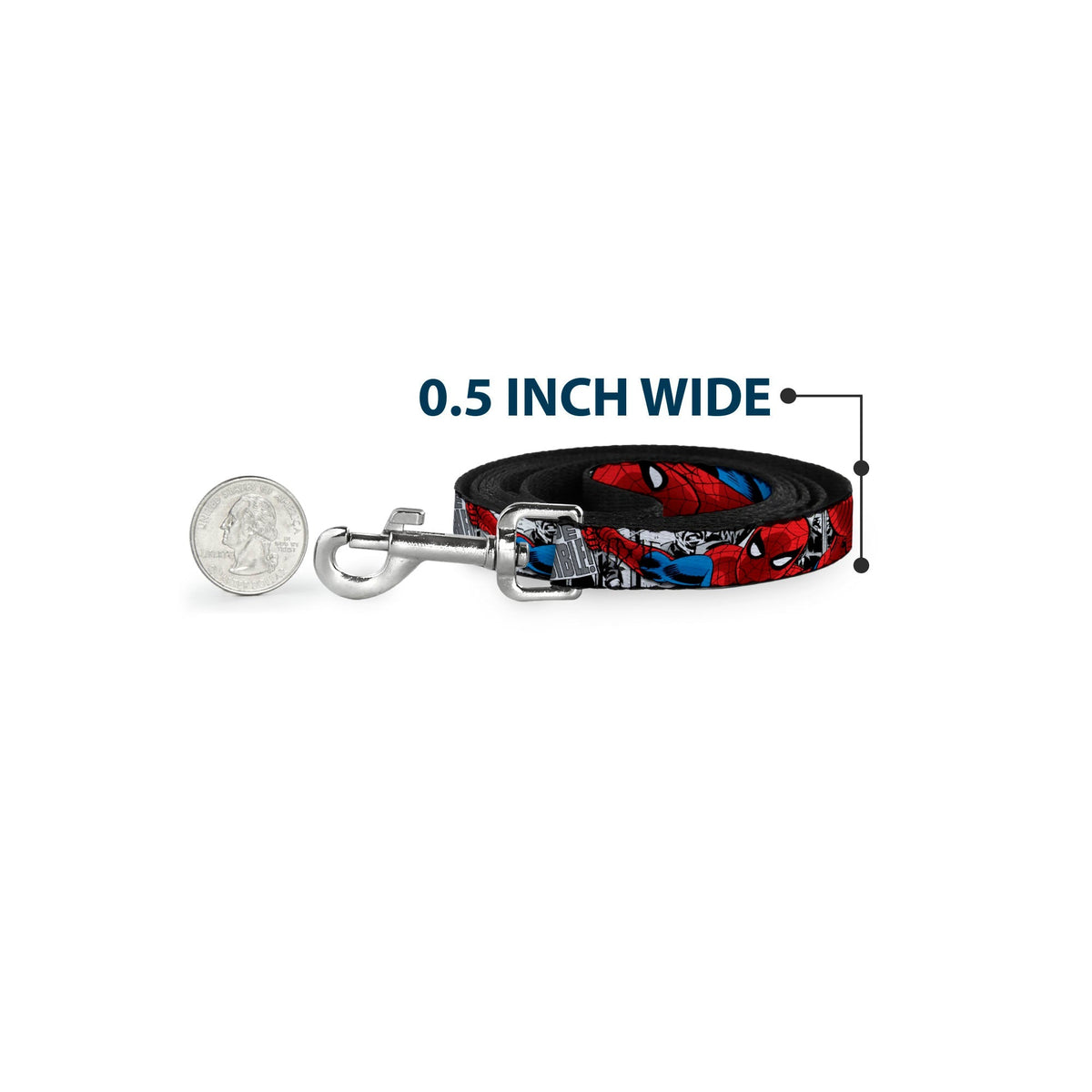 Dog Leash - Spider-Man Action ESCAPE IMPOSSIBLE Gray 