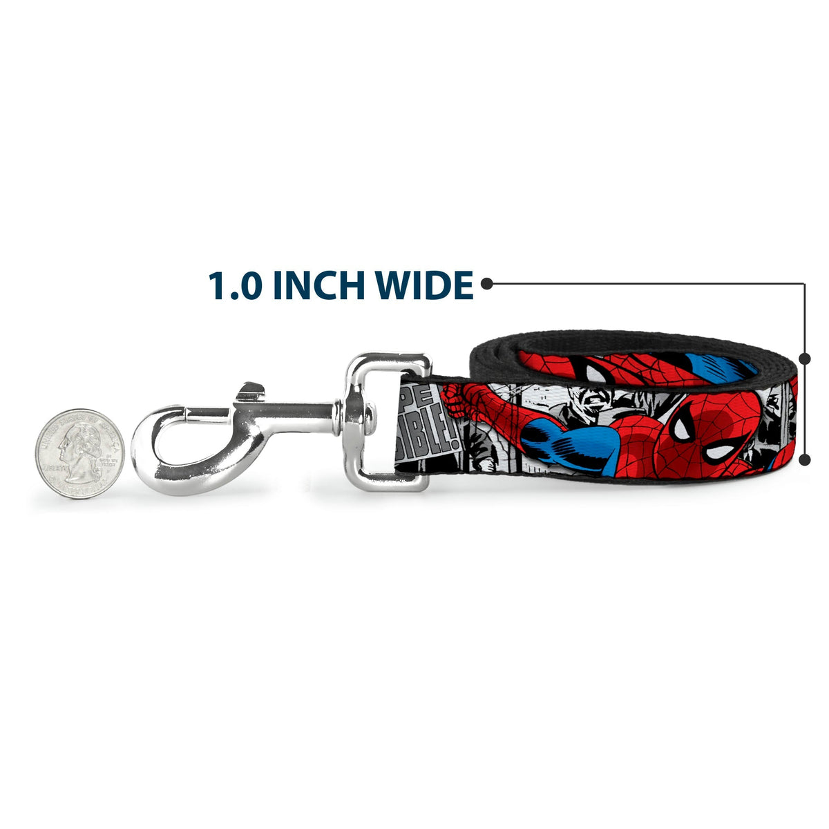 Dog Leash - Spider-Man Action ESCAPE IMPOSSIBLE Gray 