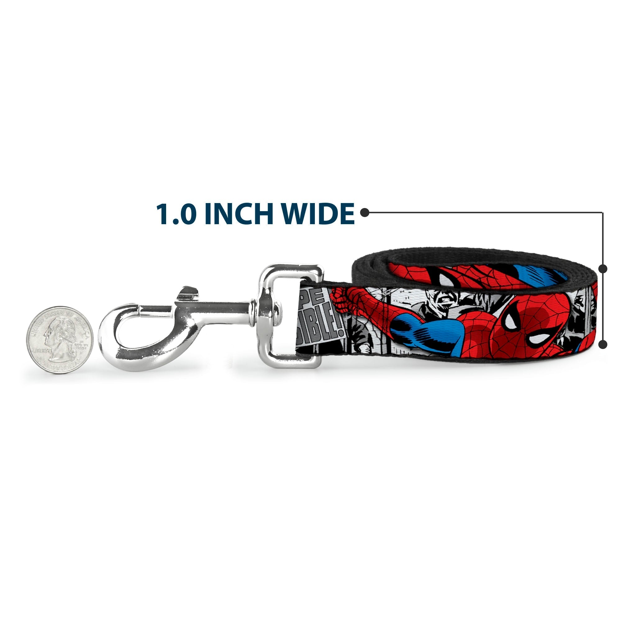 Dog Leash - Spider-Man Action ESCAPE IMPOSSIBLE Gray 