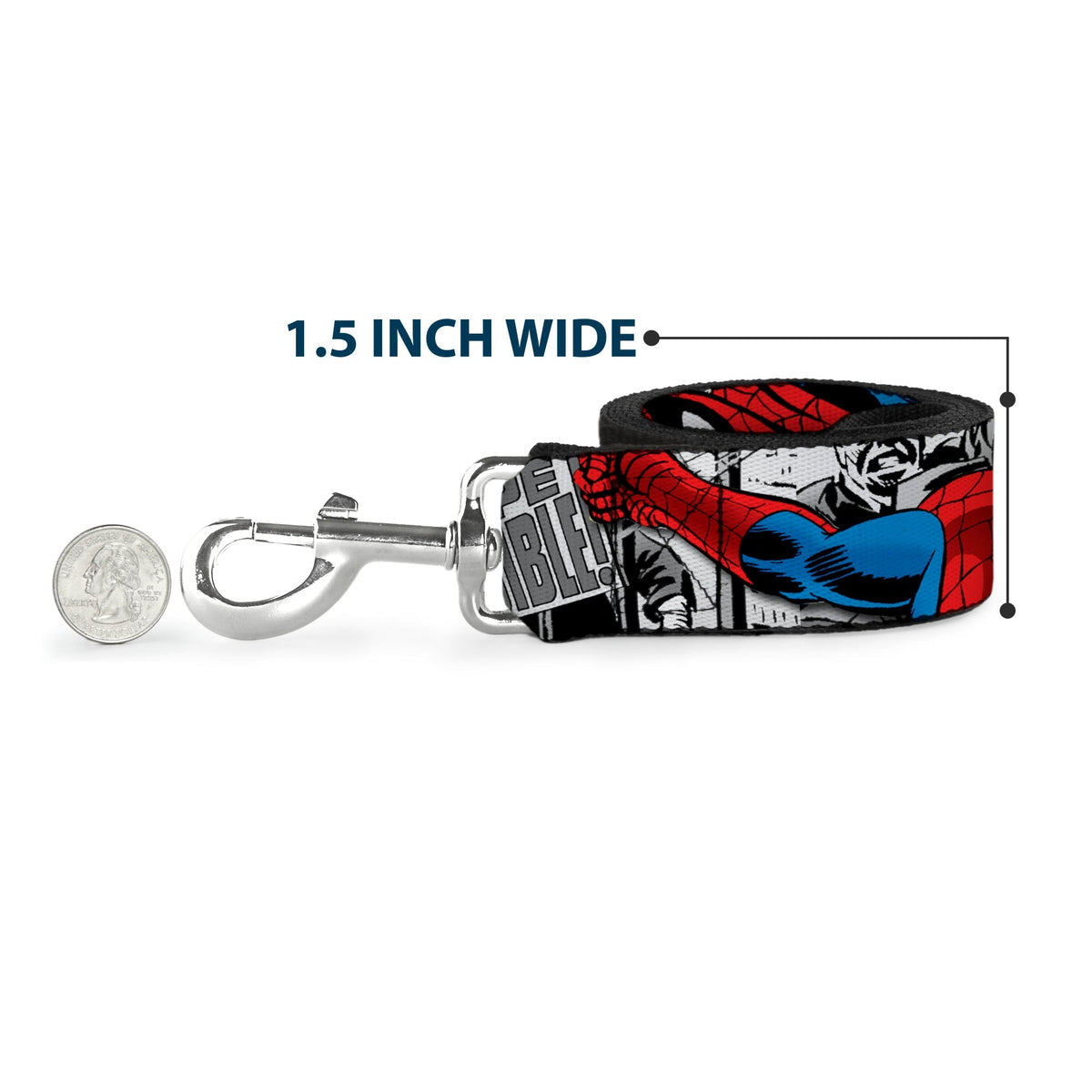 Dog Leash - Spider-Man Action ESCAPE IMPOSSIBLE Gray 