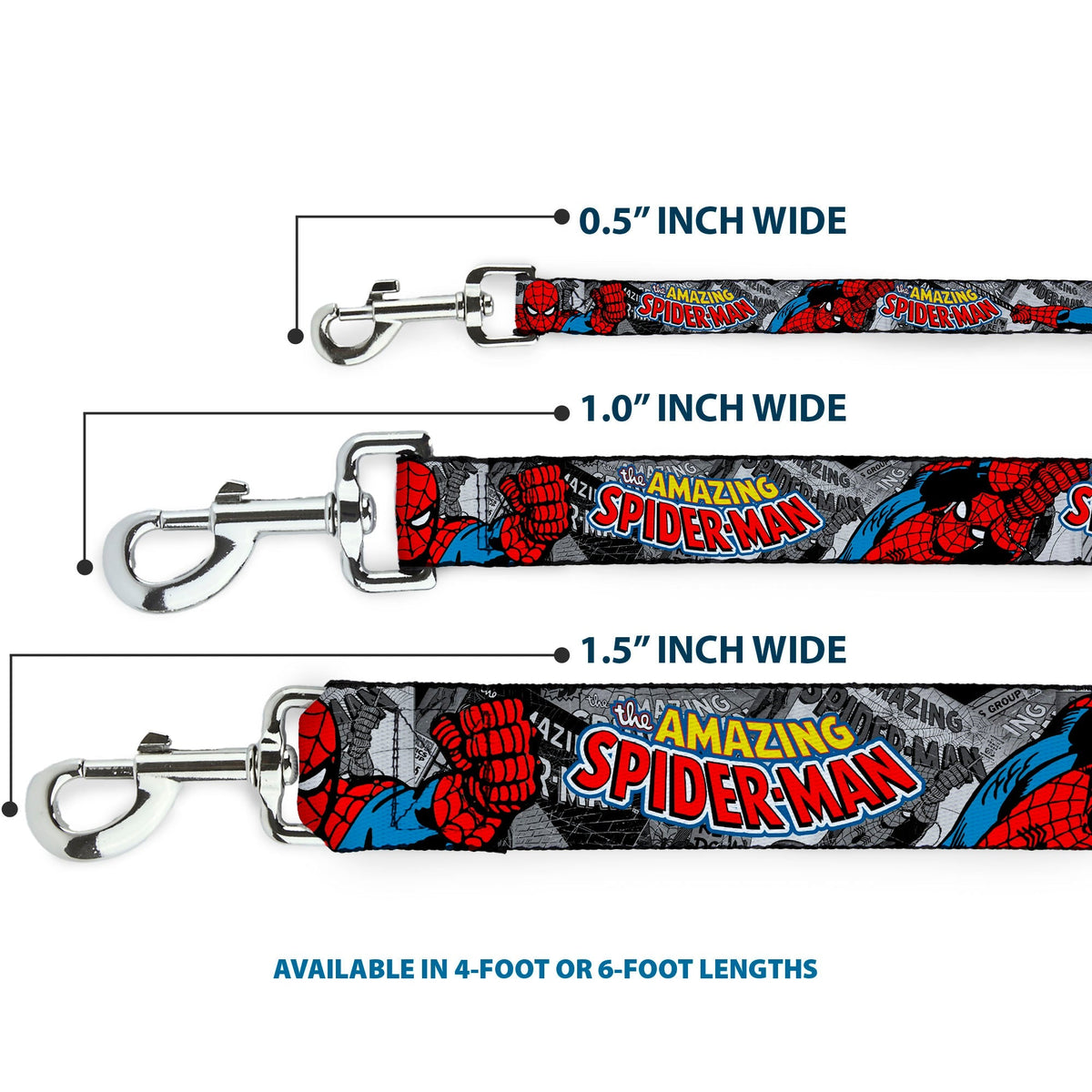 Dog Leash - THE AMAZING SPIDER-MAN Stacked Comic Books/Action Poses 
