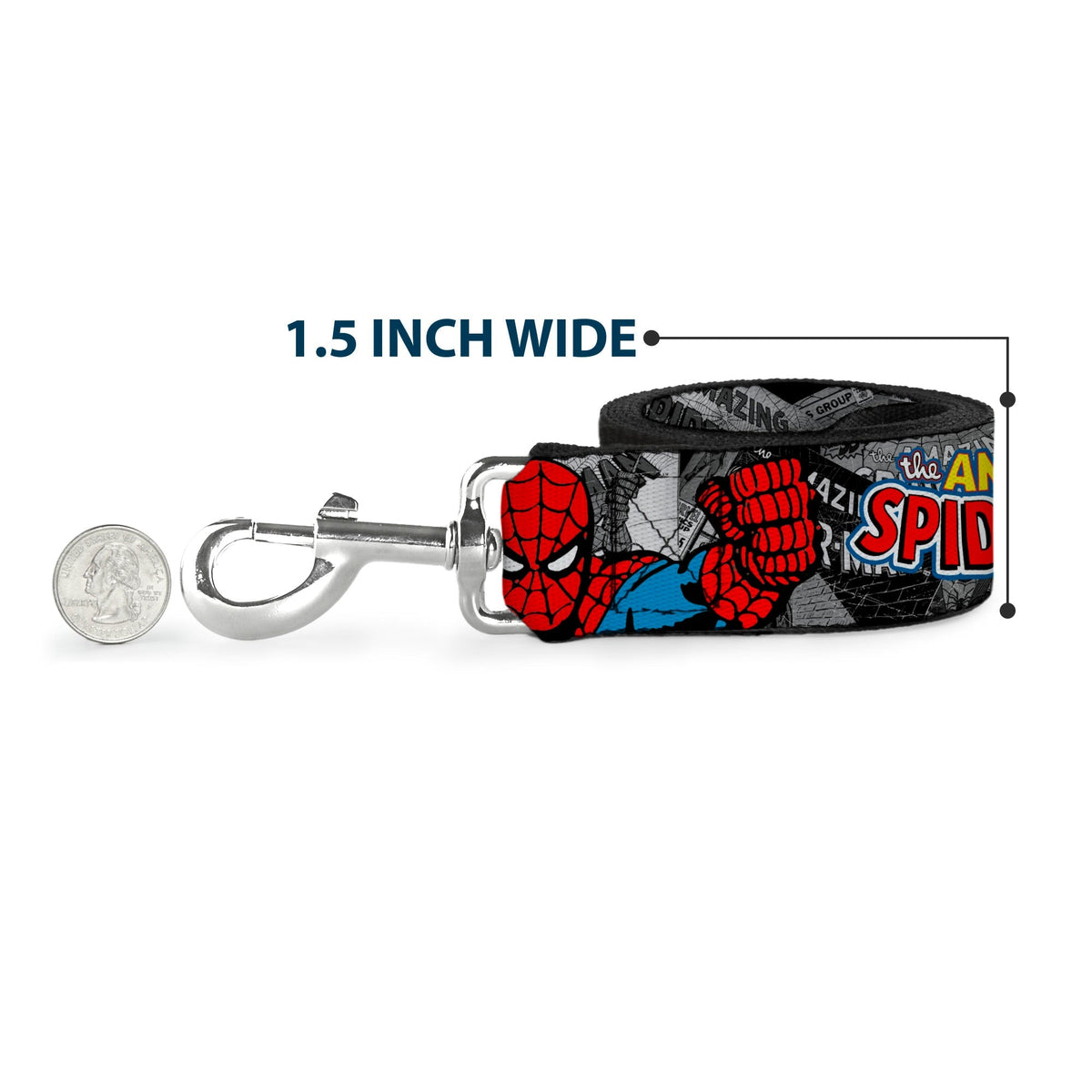 Dog Leash - THE AMAZING SPIDER-MAN Stacked Comic Books/Action Poses 