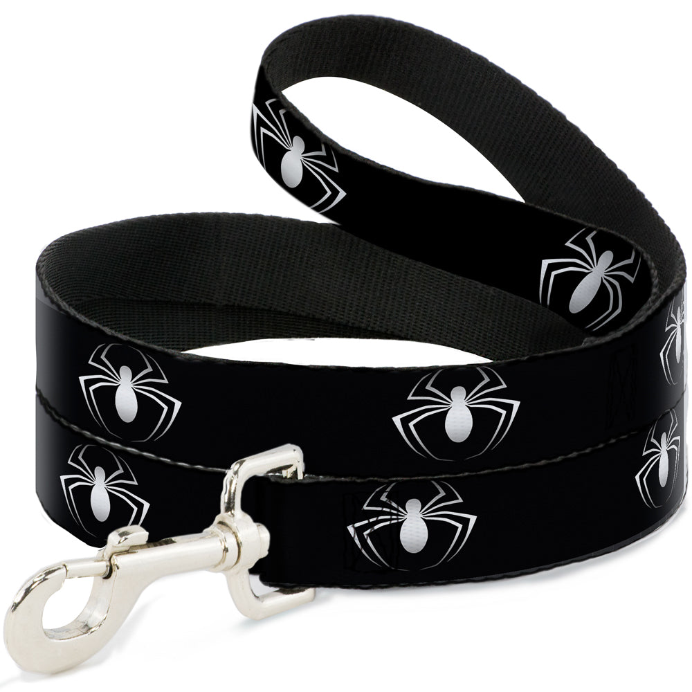 Dog Leash - Spider Logo3 Black/White 