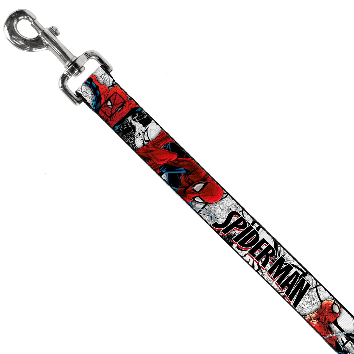 Dog Leash - SPIDER-MAN Action Poses/Comic Scenes White/Black/Red 