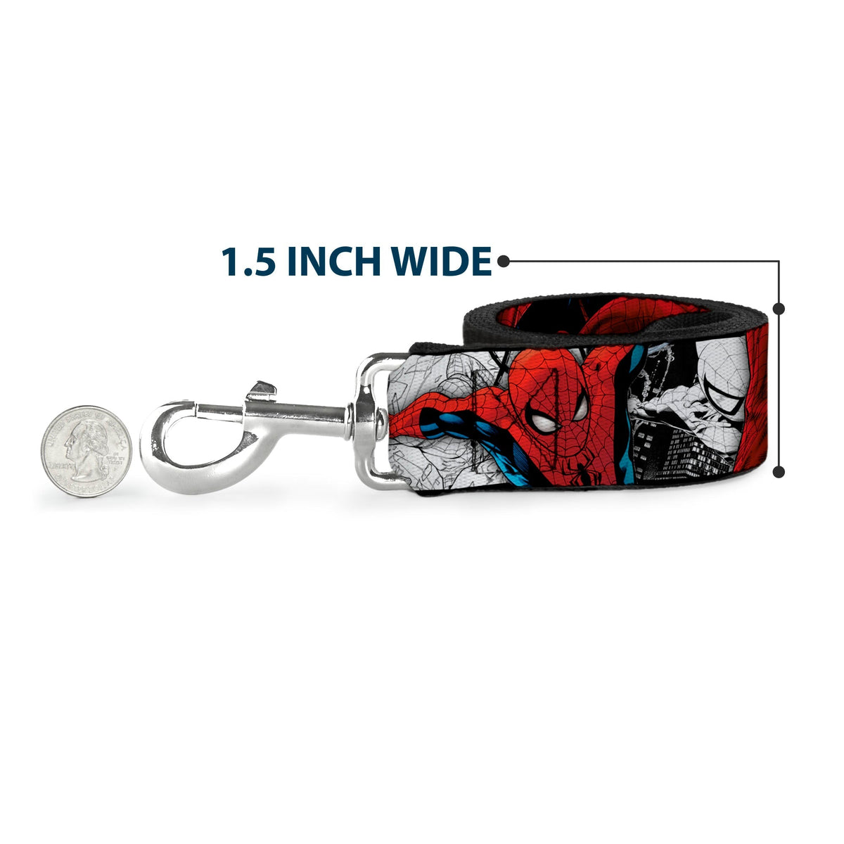Dog Leash - SPIDER-MAN Action Poses/Comic Scenes White/Black/Red 