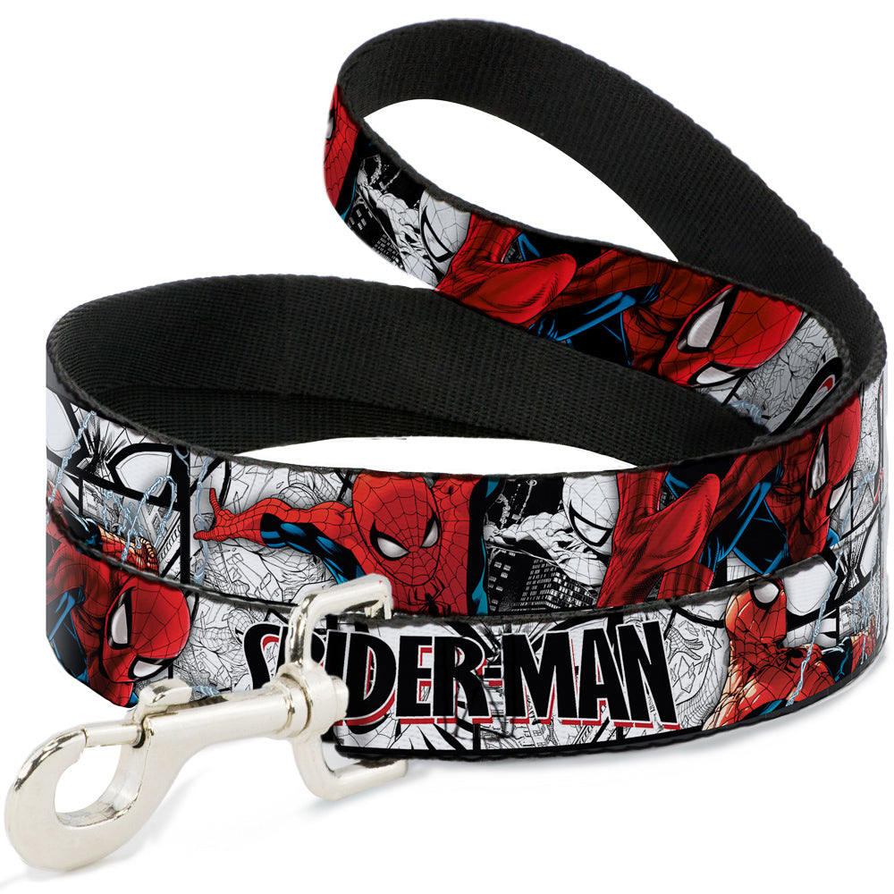 Dog Leash - SPIDER-MAN Action Poses/Comic Scenes White/Black/Red 