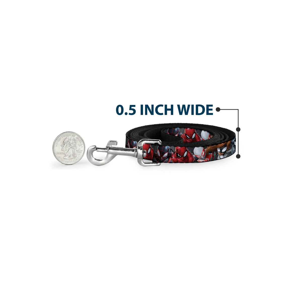 Dog Leash - 6-Spider Hero Action Poses Grays 