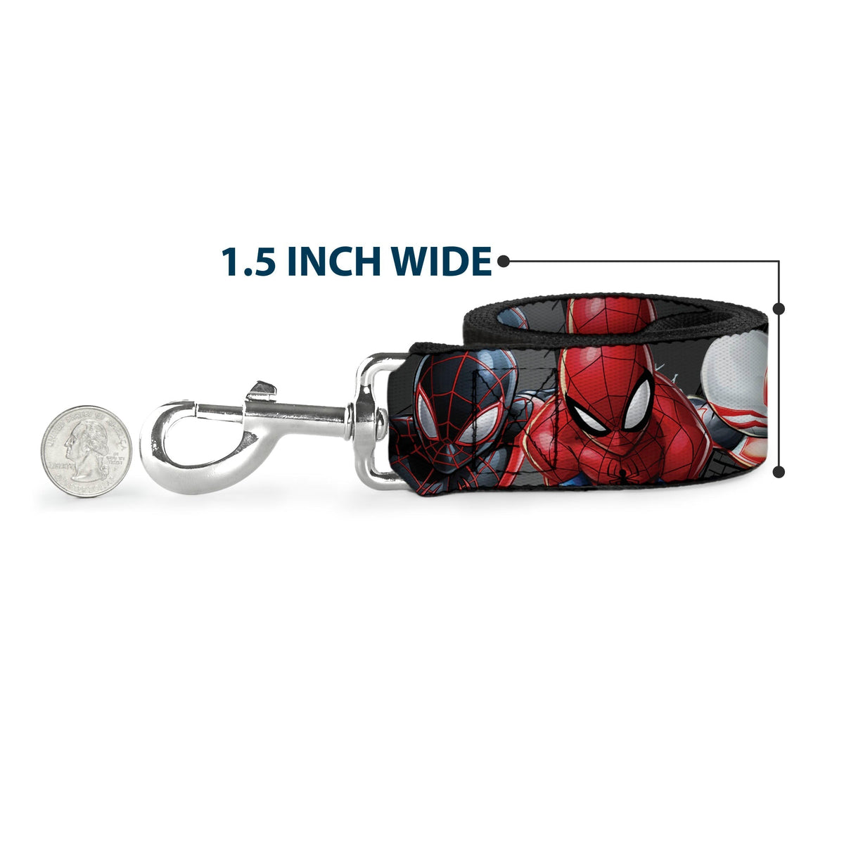 Dog Leash - 6-Spider Hero Action Poses Grays 