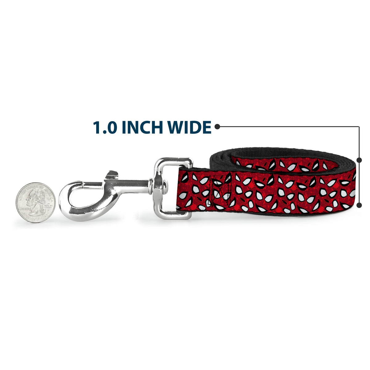 Dog Leash - Spider-Man Eyes/Spiders Scattered Reds/Black/White 