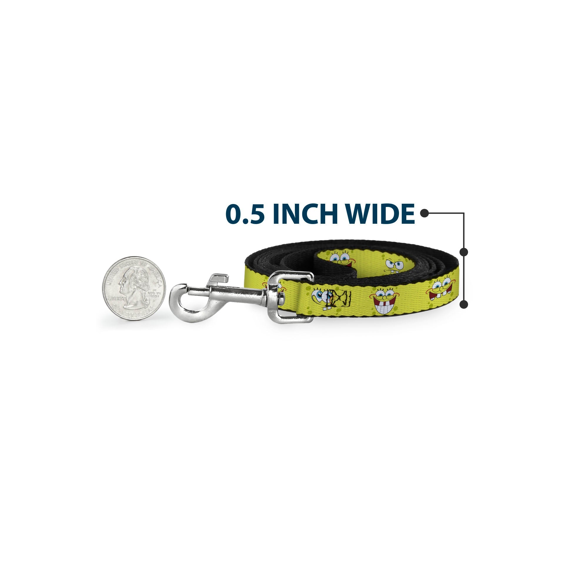 Dog Leash - SpongeBob Expressions Yellow - HT Animal Supply