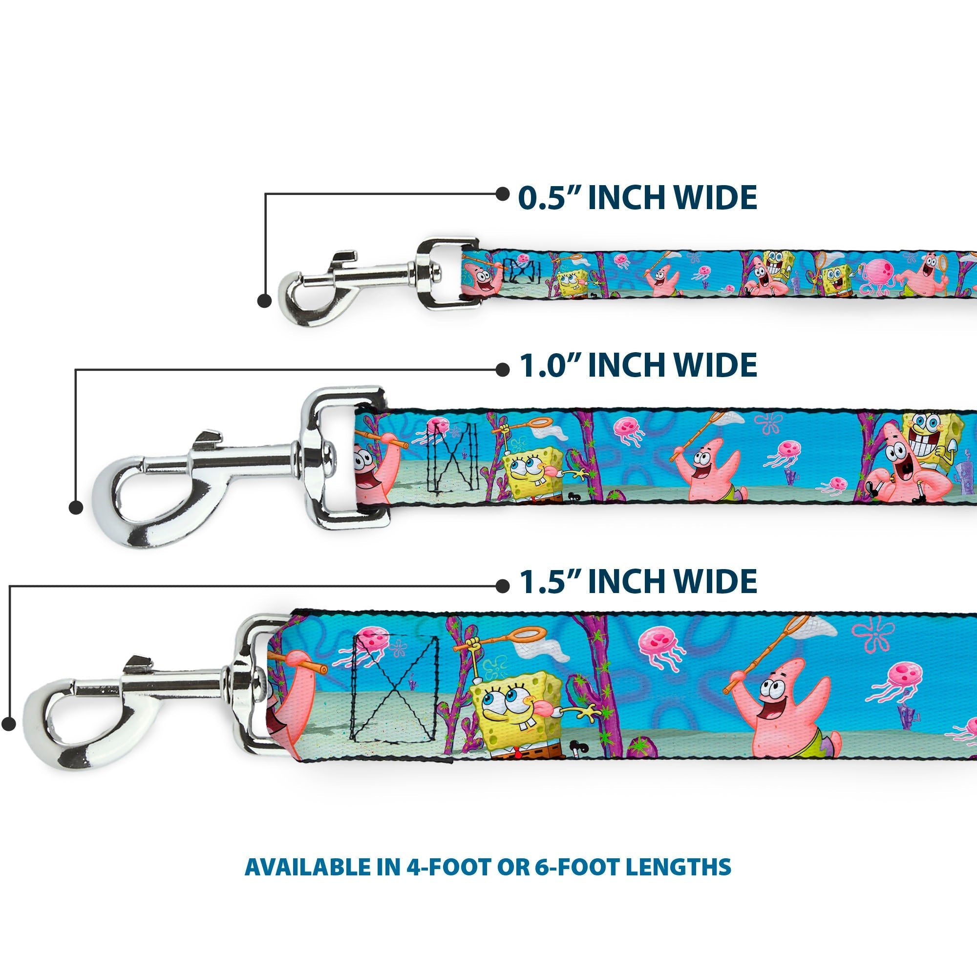 Dog Leash - SpongeBob & Patrick Starfish Jellyfishing Scenes