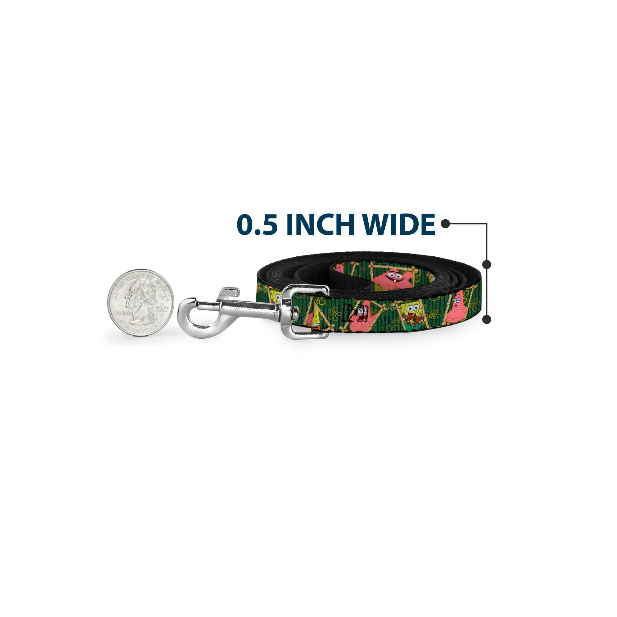 Dog Leash - SpongeBob & Patrick Starfish Bamboo Frames/Logo