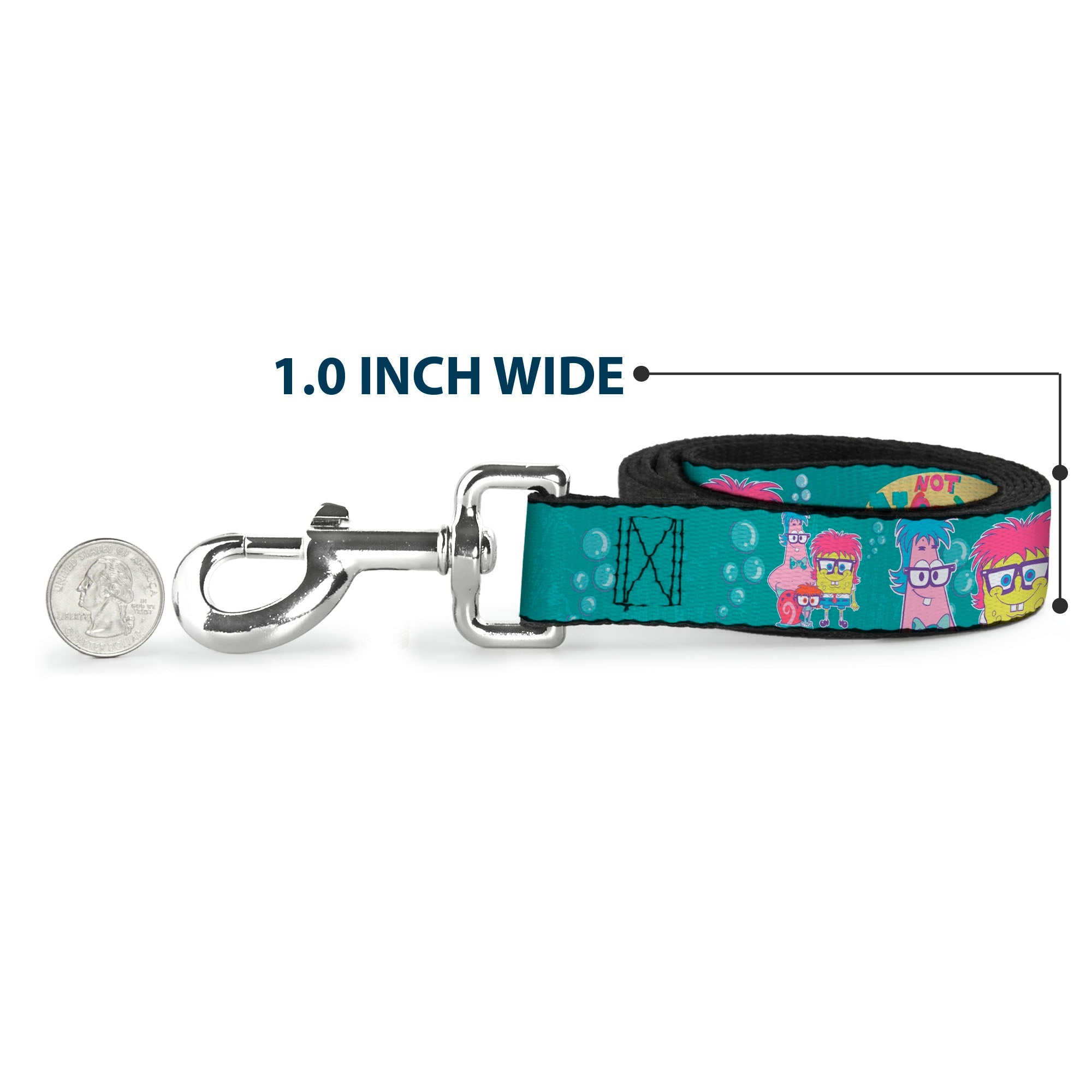 Dog Leash - Patrick, SpongeBob & Gary NOT NORMAL Aqua - HT Animal Supply