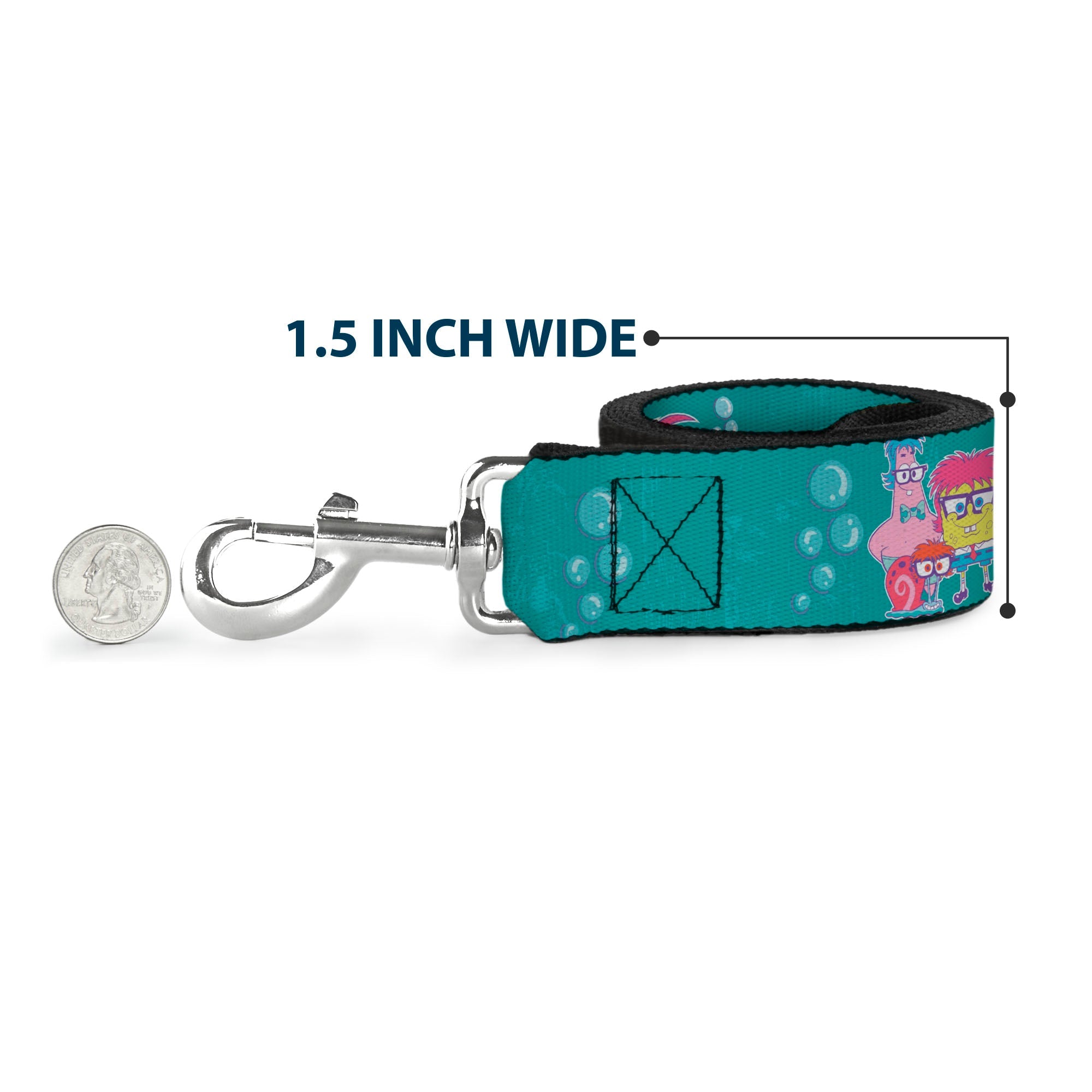 Dog Leash - Patrick, SpongeBob & Gary NOT NORMAL Aqua - HT Animal Supply