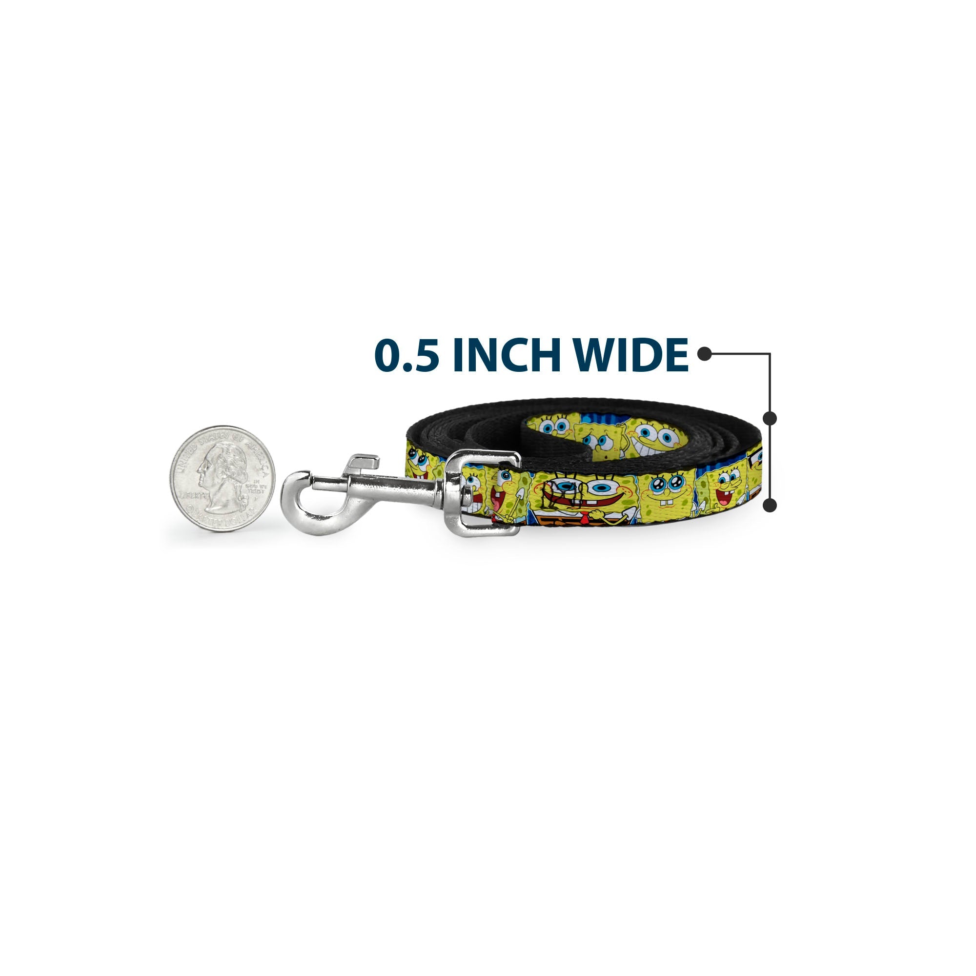 Dog Leash - SpongeBob Expressions Stripe Blue - HT Animal Supply