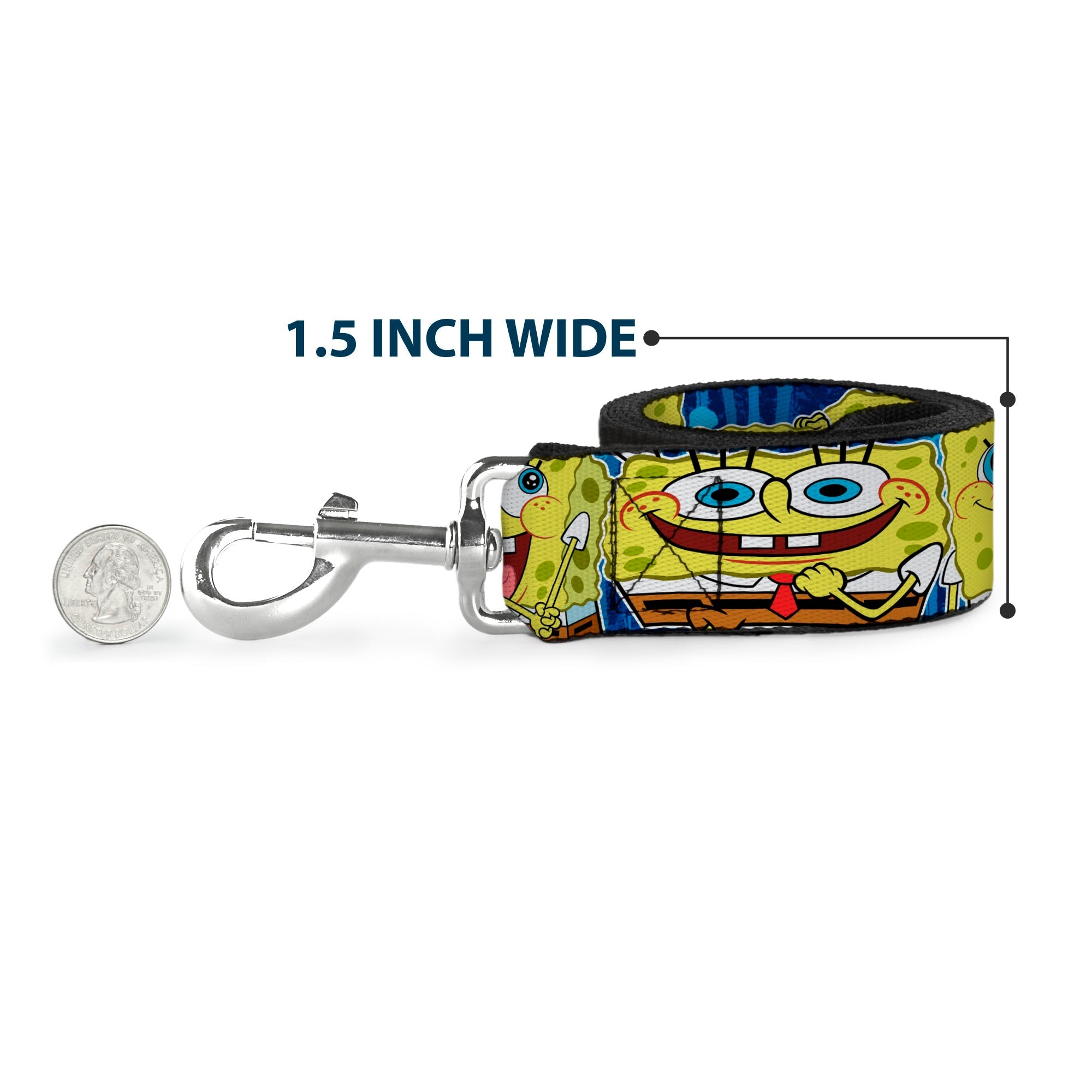 Dog Leash - SpongeBob Expressions Stripe Blue - HT Animal Supply