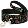 Dog Leash - Electric SpongeBob Poses/Elements Black/Multi Color